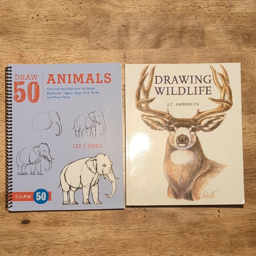 Two Art Technique Books For Drawing Animals And Wildlife